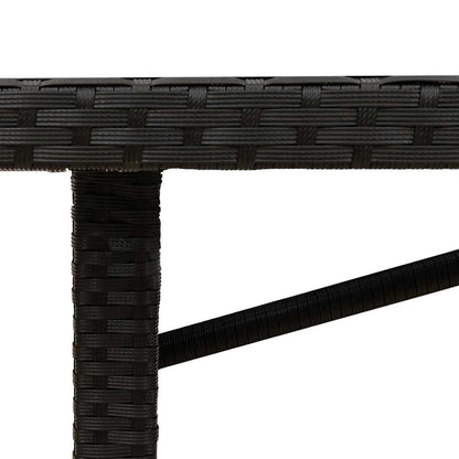 vidaXL Table de jardin avec plateau en verre Noir 190x80x74 cm Résine tressée