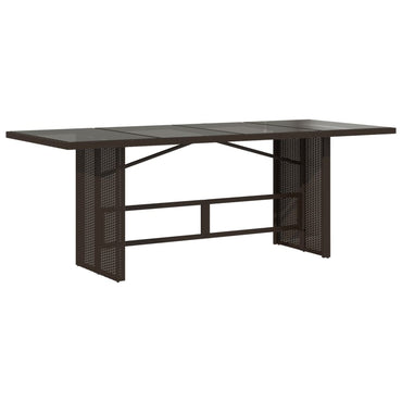 vidaXL Table de jardin avec plateau en verre marron 190x80x74 cm résine tressée
