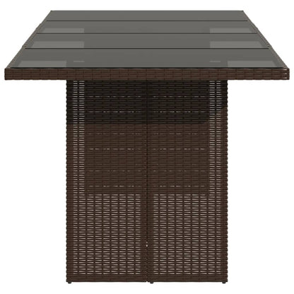 vidaXL Table de jardin avec plateau en verre marron 190x80x74 cm résine tressée