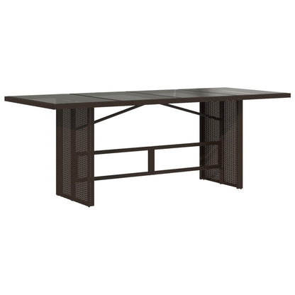 vidaXL Table de jardin avec plateau en verre marron 190x80x74 cm résine tressée