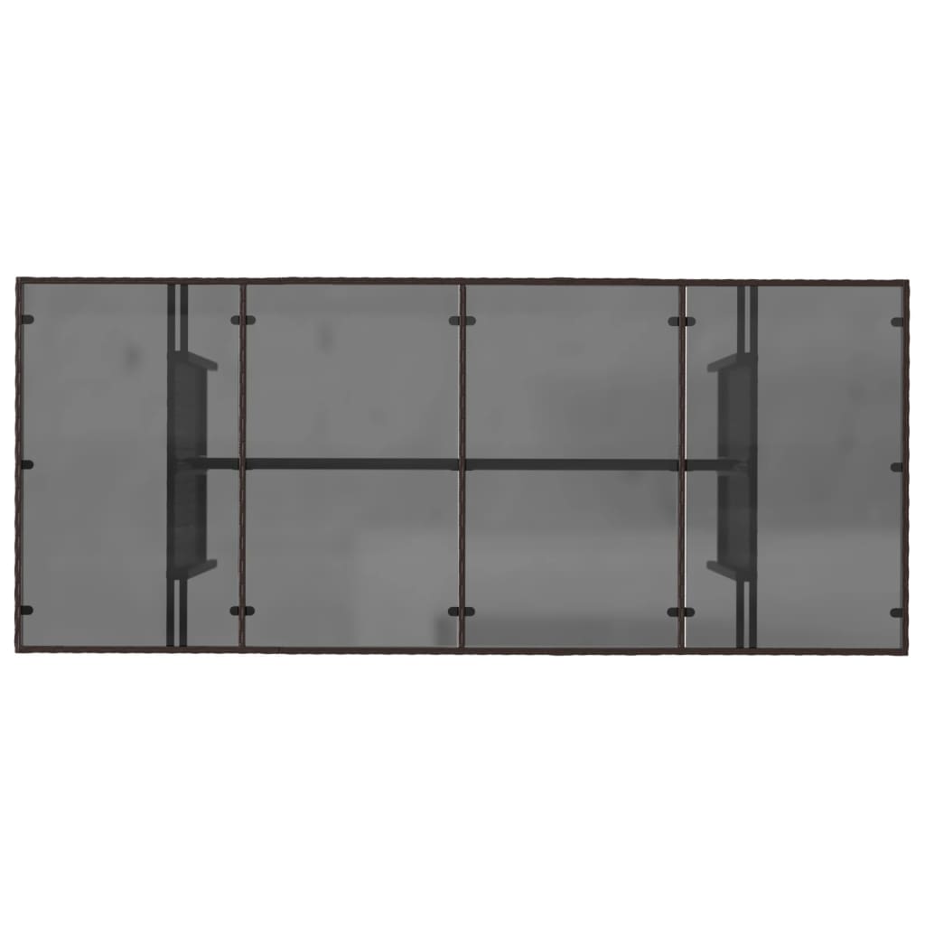 vidaXL Table de jardin avec plateau en verre marron 190x80x74 cm résine tressée