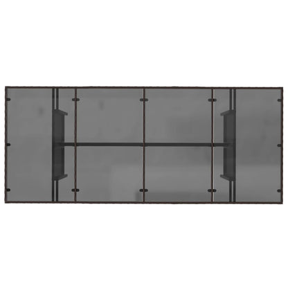 vidaXL Table de jardin avec plateau en verre marron 190x80x74 cm résine tressée