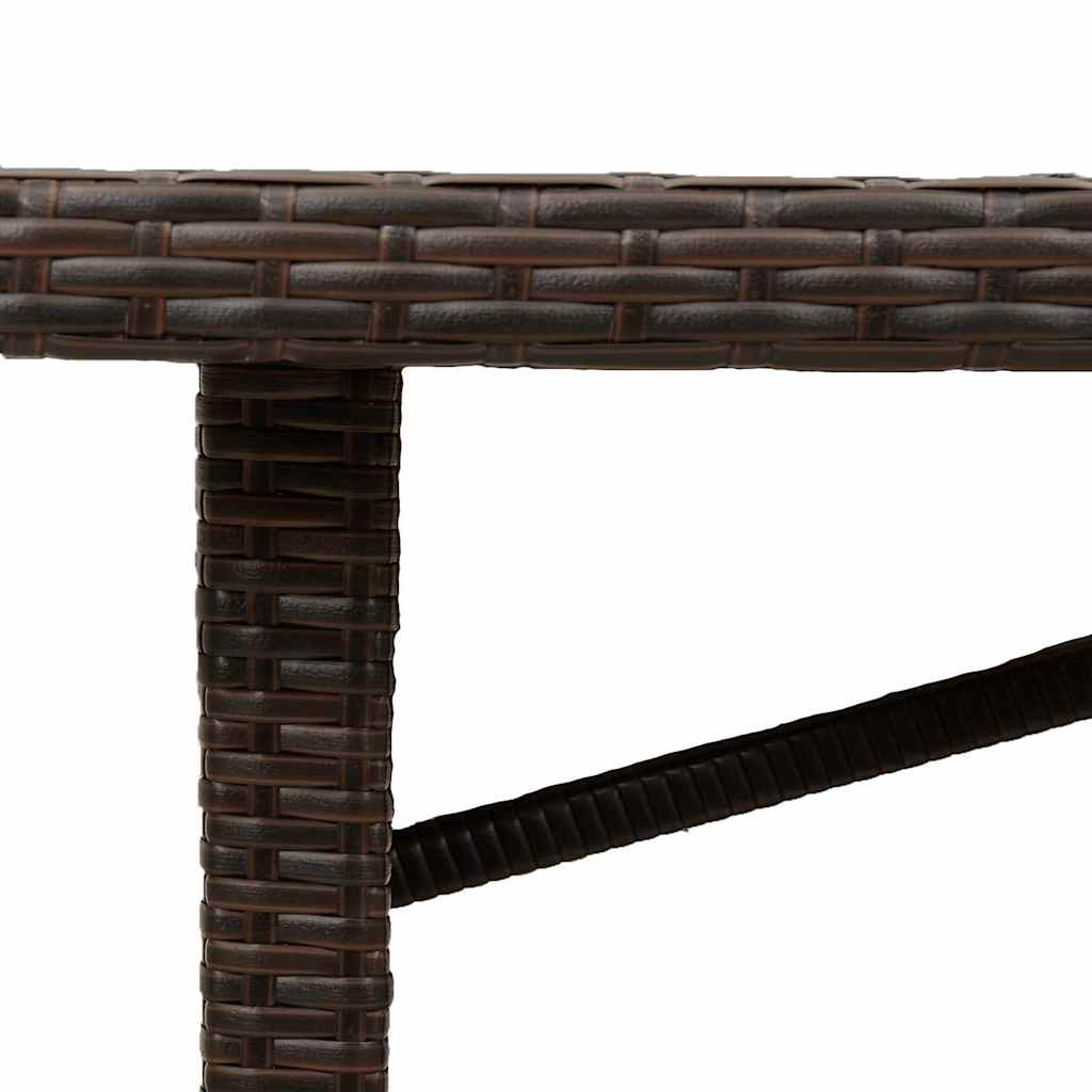 vidaXL Table de jardin avec plateau en verre marron 190x80x74 cm résine tressée