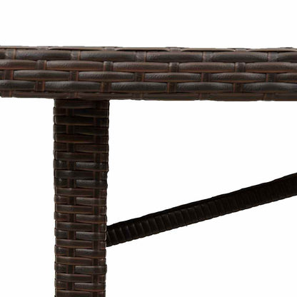 vidaXL Table de jardin avec plateau en verre marron 190x80x74 cm résine tressée