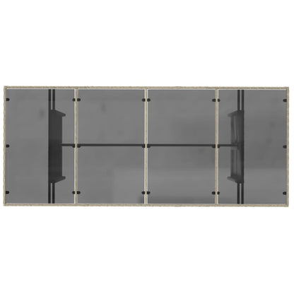 vidaXL Gartentisch mit Glasplatte Hellgrau 190x80x74 cm Poly Rattan