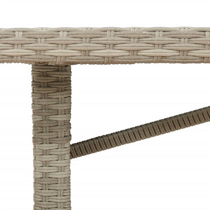 vidaXL Gartentisch mit Glasplatte Hellgrau 190x80x74 cm Poly Rattan