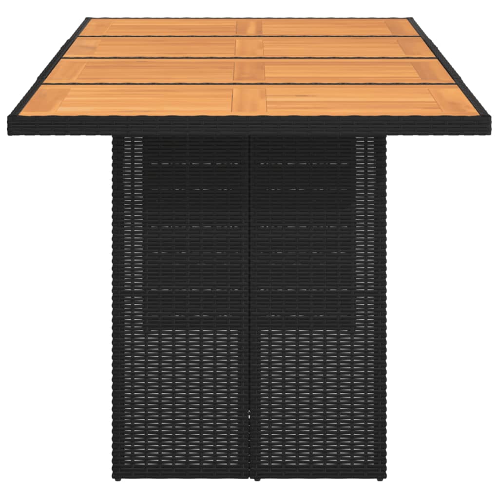 vidaXL Table de jardin avec plateau en bois d'acacia 190x80x74 cm en résine tressée