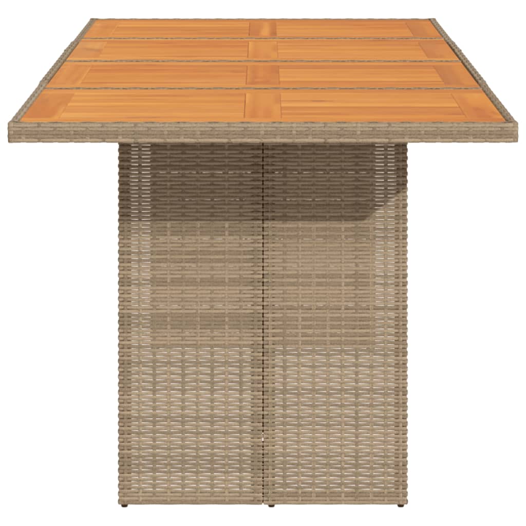 vidaXL Table de jardin avec plateau en bois d'acacia 190x80x74 cm en résine tressée