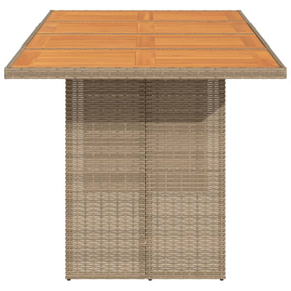 vidaXL Table de jardin avec plateau en bois d'acacia 190x80x74 cm en résine tressée