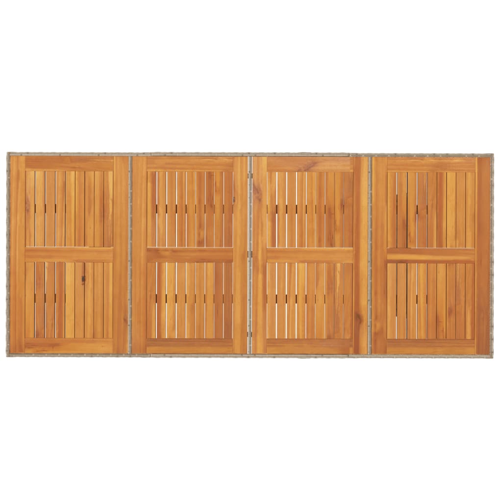 vidaXL Table de jardin avec plateau en bois d'acacia 190x80x74 cm en résine tressée