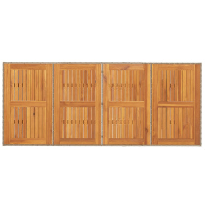 vidaXL Table de jardin avec plateau en bois d'acacia 190x80x74 cm en résine tressée