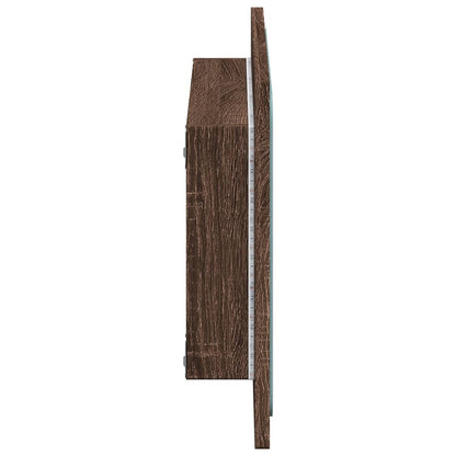 vidaXL LED-Badspiegel Braun Eichen-Optik 60x8,5x38 cm Holzwerkstoff