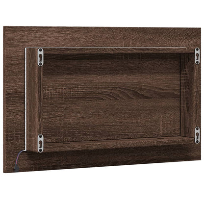 vidaXL LED-Badspiegel Braun Eichen-Optik 60x8,5x38 cm Holzwerkstoff