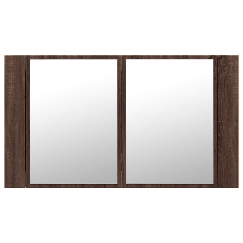 vidaXL LED-Spiegelschrank Braun Eichen-Optik 80x12x45 cm Acryl