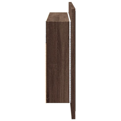 vidaXL LED-Spiegelschrank Braun Eichen-Optik 80x12x45 cm Acryl
