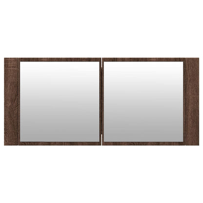 vidaXL LED-Spiegelschrank Braun Eichen-Optik 100x12x45 cm