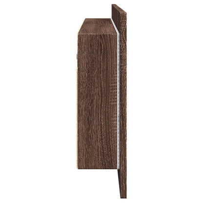 vidaXL LED-Spiegelschrank Braun Eichen-Optik 100x12x45 cm