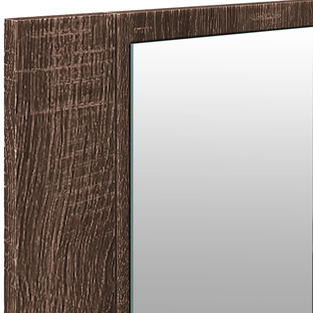vidaXL LED-Spiegelschrank Braun Eichen-Optik 100x12x45 cm