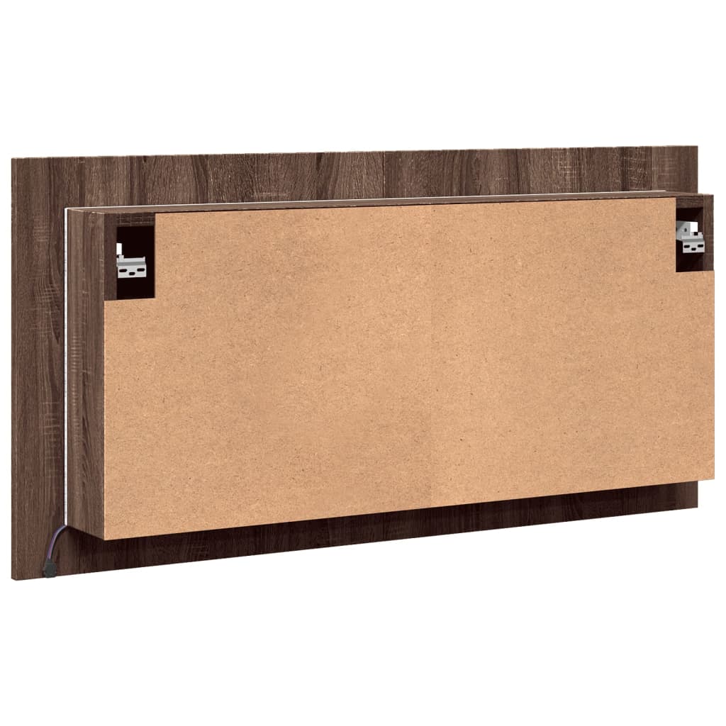 vidaXL LED-Spiegelschrank Braun Eichen-Optik 90x12x45 cm Acryl