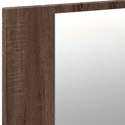 vidaXL LED-Spiegelschrank Braun Eichen-Optik 90x12x45 cm Acryl