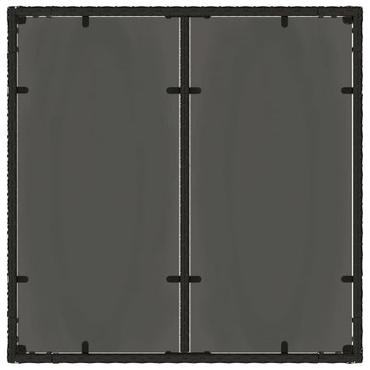 vidaXL Table de jardin avec plateau en verre Noir 90x90x75 cm Résine tressée