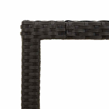 vidaXL Table de jardin avec plateau en verre Noir 90x90x75 cm Résine tressée