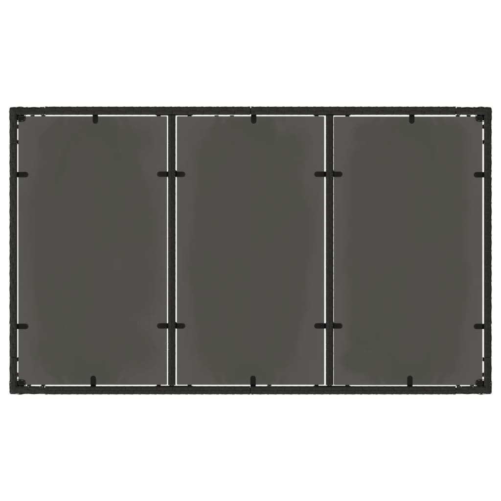 vidaXL Table de jardin avec plateau en verre Noir 150x90x75 cm Résine tressée