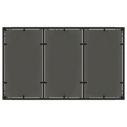 vidaXL Table de jardin avec plateau en verre Noir 150x90x75 cm Résine tressée