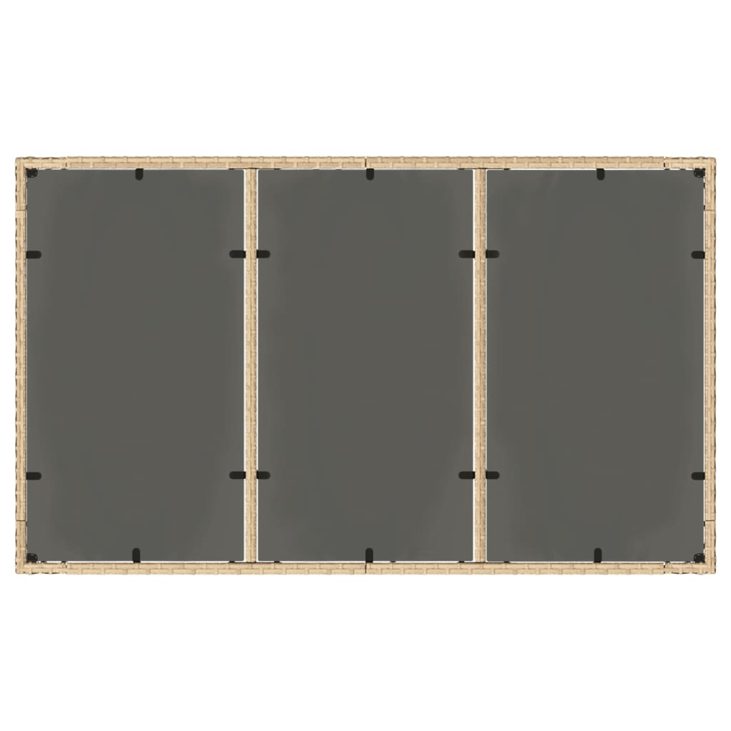 vidaXL Table de jardin avec plateau en verre Beige 150x90x75 cm Résine tressée