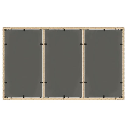 vidaXL Table de jardin avec plateau en verre Beige 150x90x75 cm Résine tressée