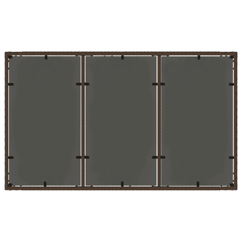 vidaXL Gartentisch mit Glasplatte Braun 150x90x75 cm Poly Rattan