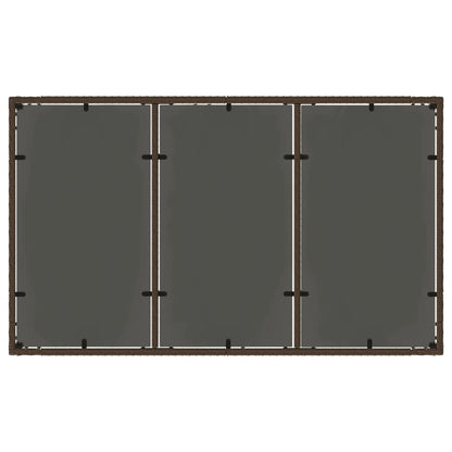 vidaXL Gartentisch mit Glasplatte Braun 150x90x75 cm Poly Rattan