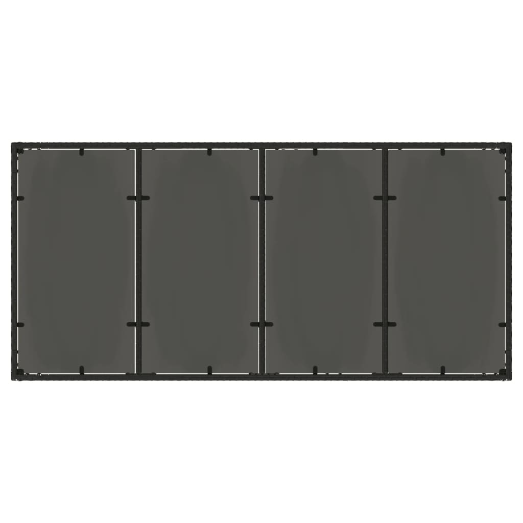 vidaXL Table de jardin avec plateau en verre Noir 190x90x75 cm Résine tressée