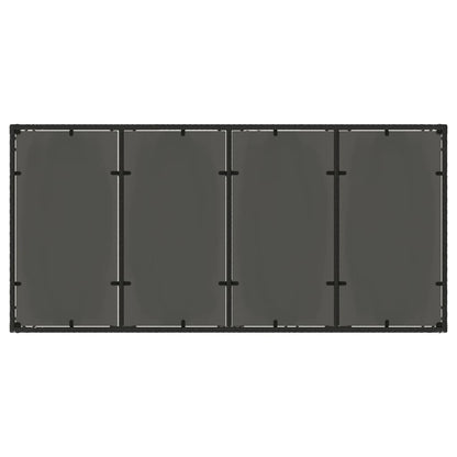 vidaXL Table de jardin avec plateau en verre Noir 190x90x75 cm Résine tressée