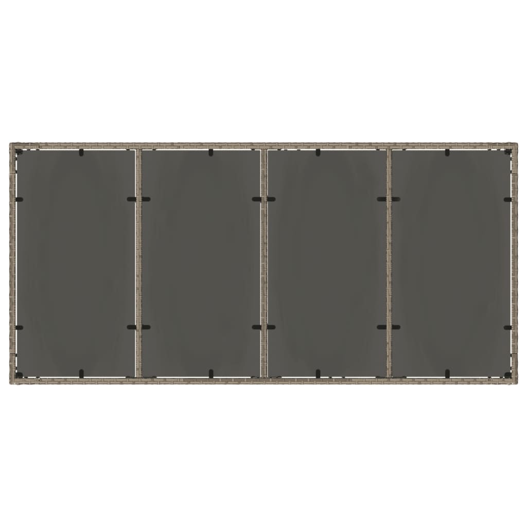 vidaXL Table de jardin avec plateau en verre Gris 190x90x75 cm Résine tressée