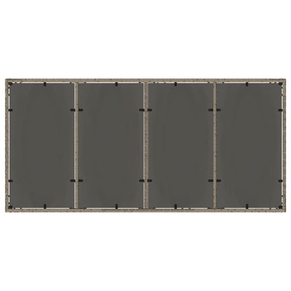 vidaXL Table de jardin avec plateau en verre Gris 190x90x75 cm Résine tressée