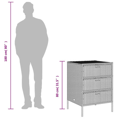 Gartenschrank Braun 55x59x80 cm Poly Rattan