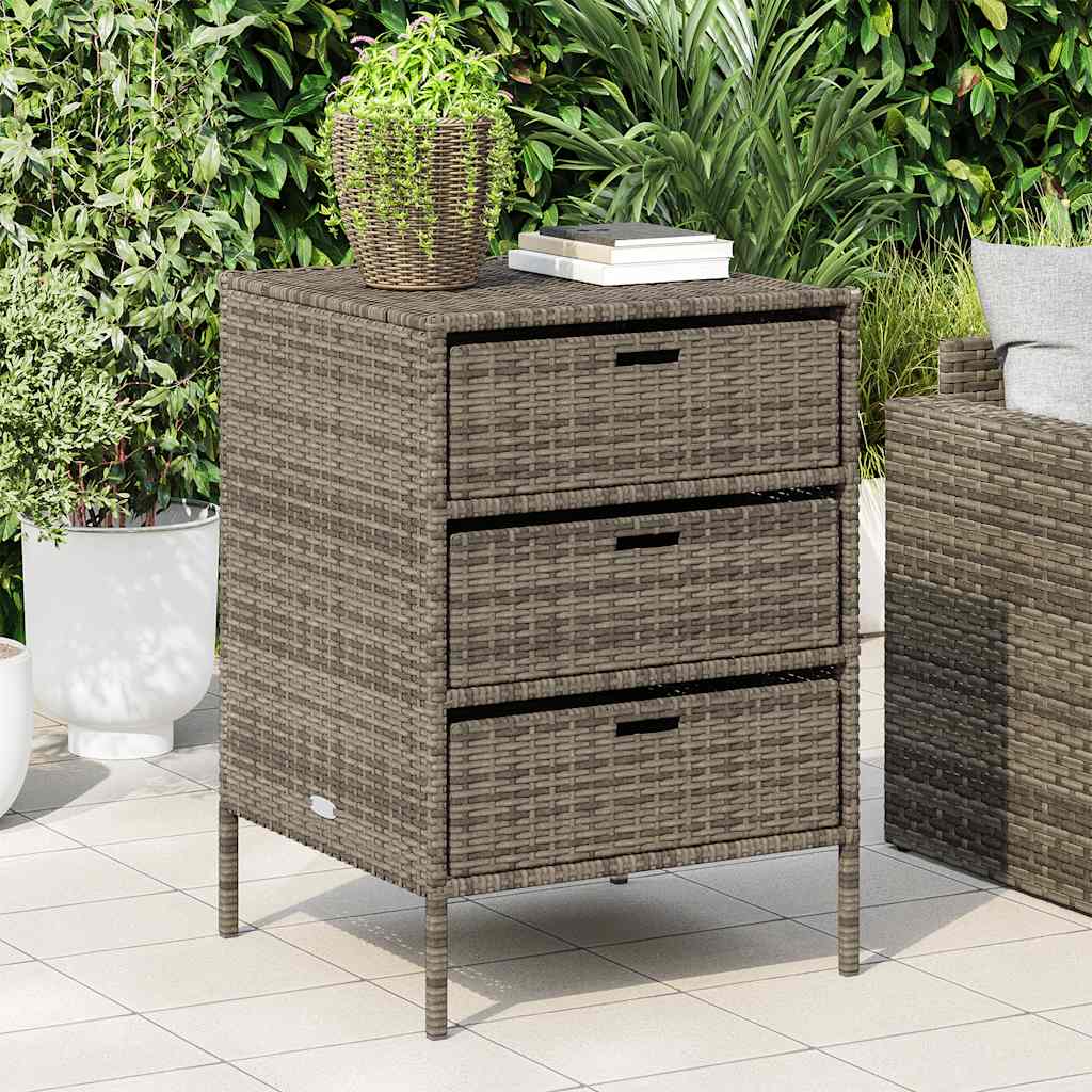 Gartenschrank Grau 55x59x80 cm Poly Rattan