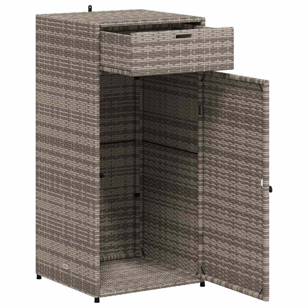 Gartenschrank Grau 55x55x111 cm Poly Rattan