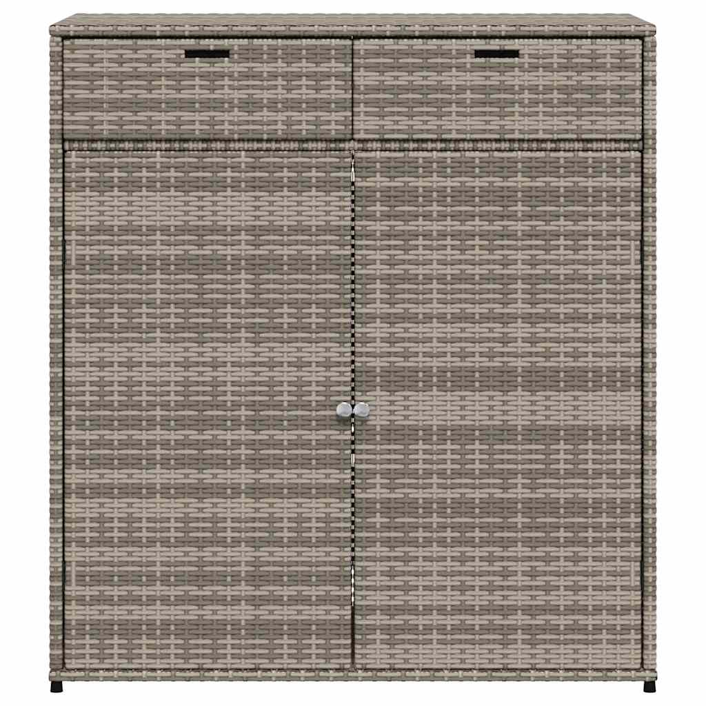 Gartenschrank Grau 105x55x113 cm Poly Rattan
