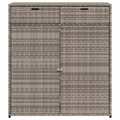 Gartenschrank Grau 105x55x113 cm Poly Rattan