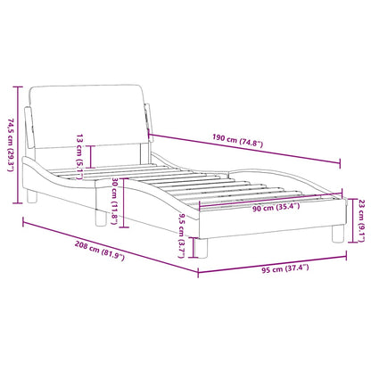 Bettgestell "Dover" Dunkelgrün 90x190 cm Samt