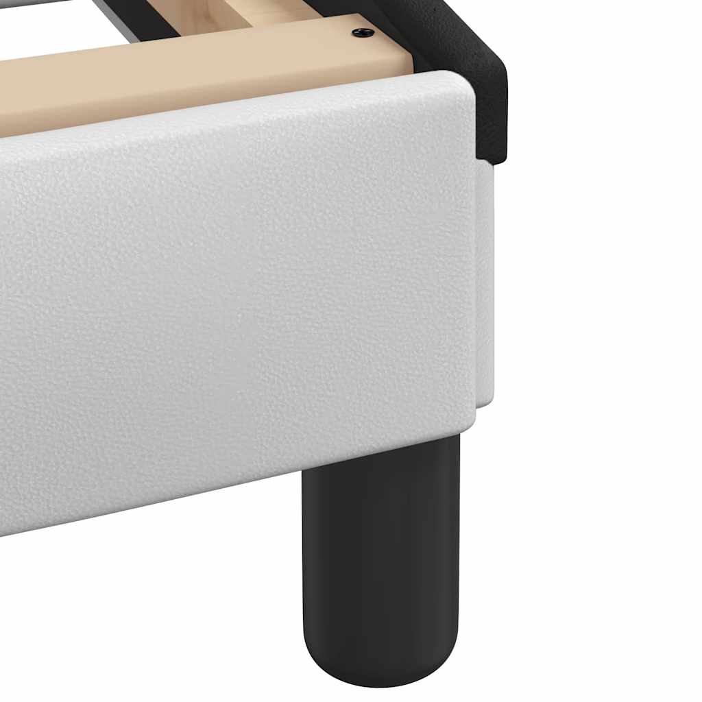 Bettgestell "Dover" Weiß und Schwarz 140x190 cm Kunstleder