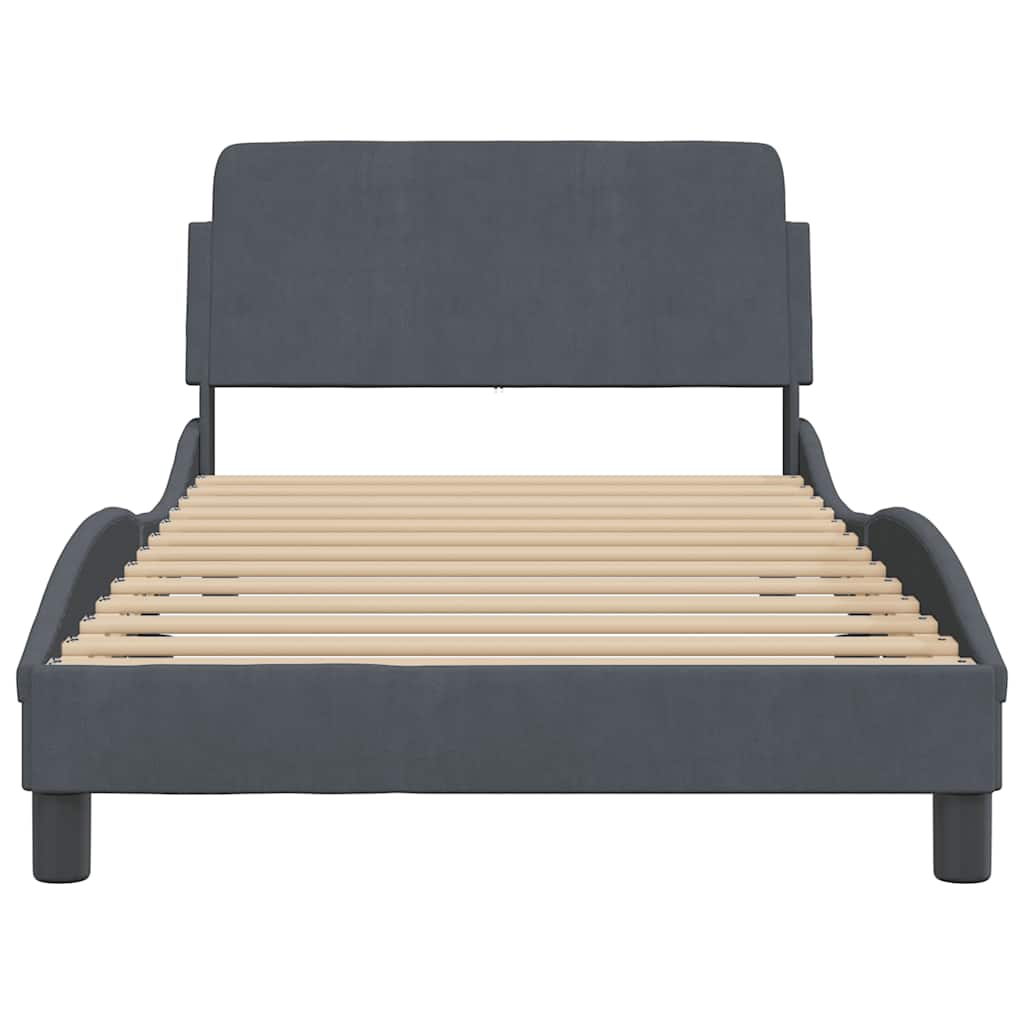 vidaXL Bettgestell "Dover" Dunkelgrau 100x203 cm Samt