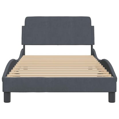 vidaXL Bettgestell "Dover" Dunkelgrau 100x203 cm Samt