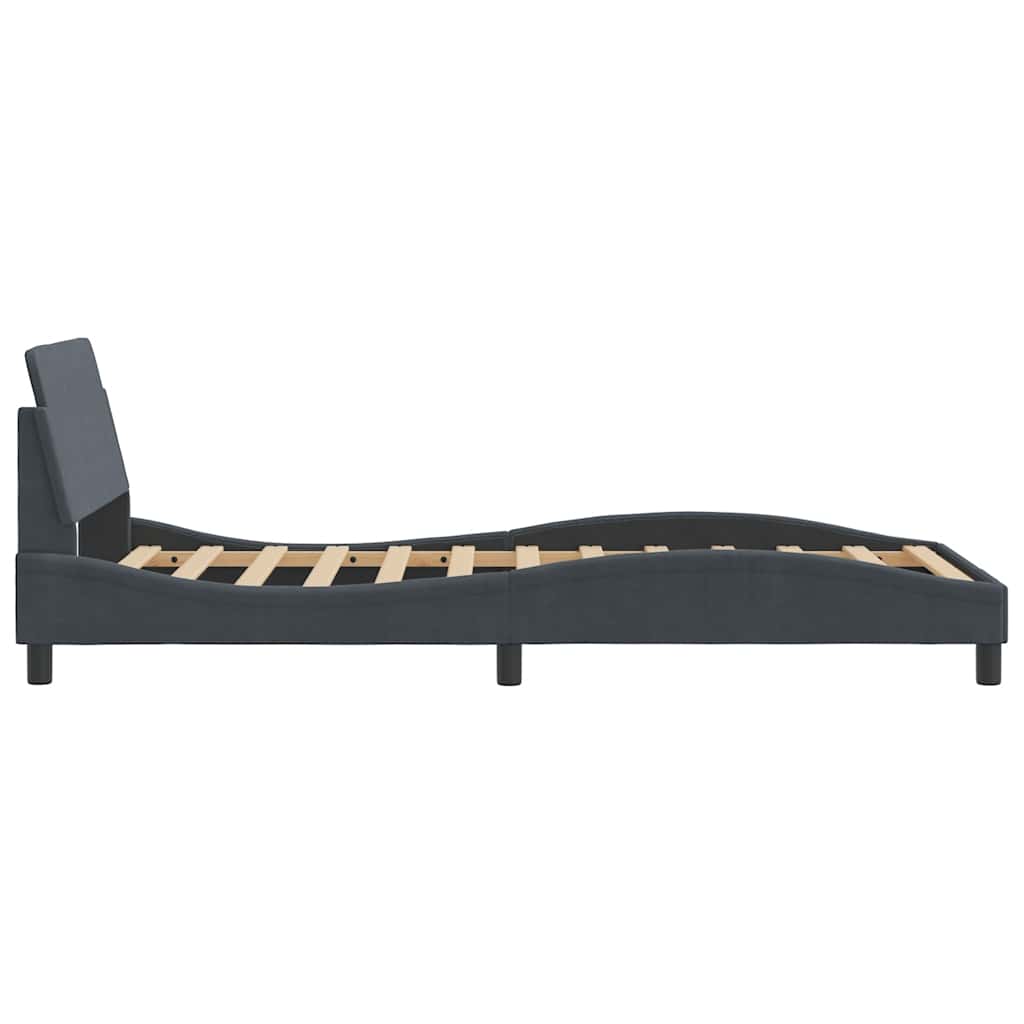 vidaXL Bettgestell "Dover" Dunkelgrau 100x203 cm Samt