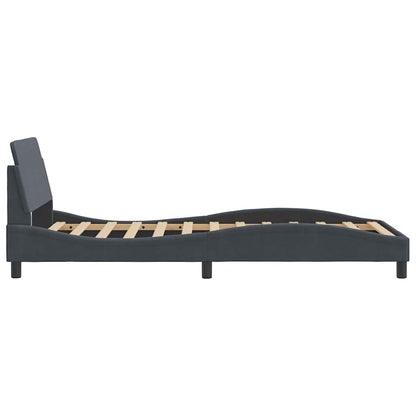 vidaXL Bettgestell "Dover" Dunkelgrau 100x203 cm Samt
