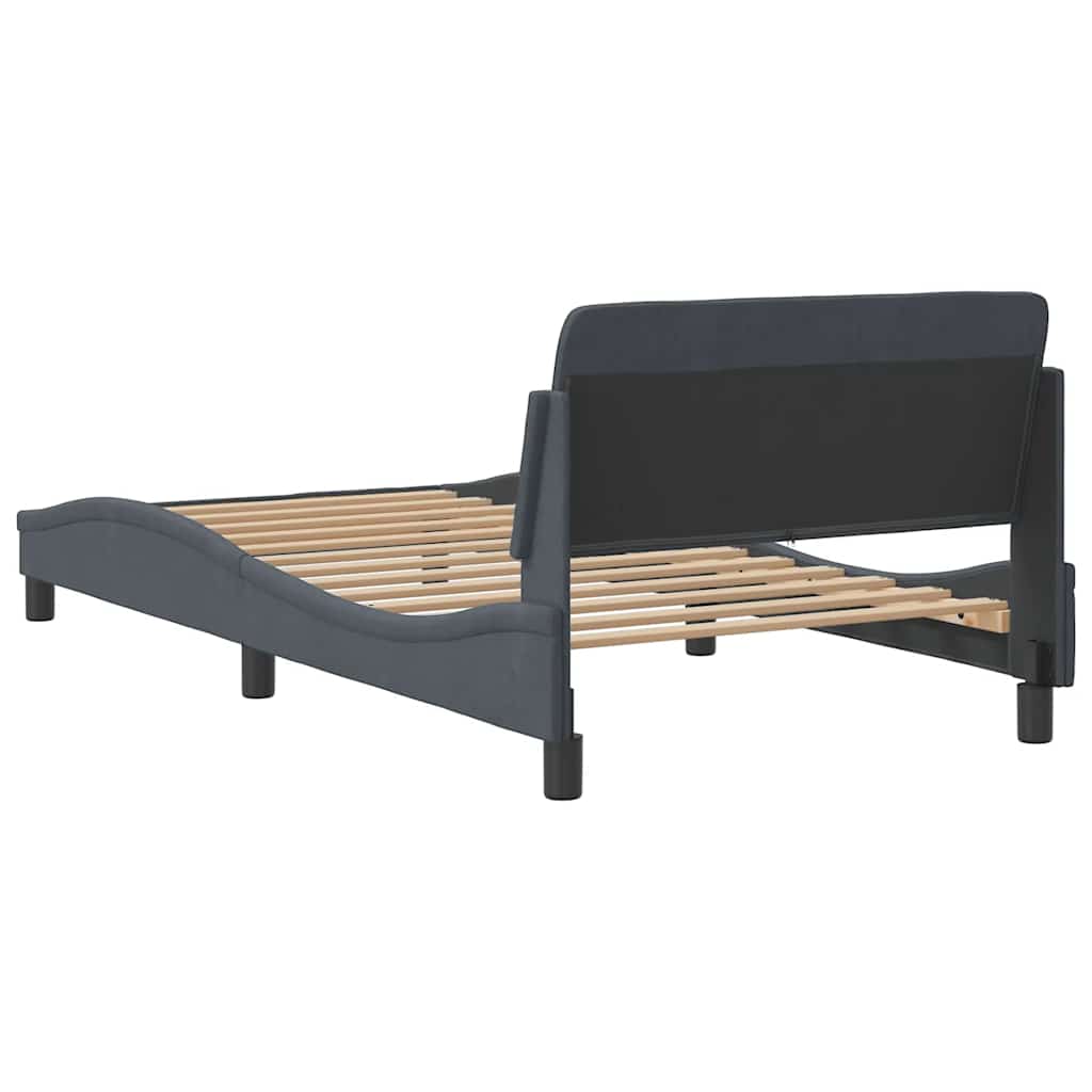 vidaXL Bettgestell "Dover" Dunkelgrau 100x203 cm Samt