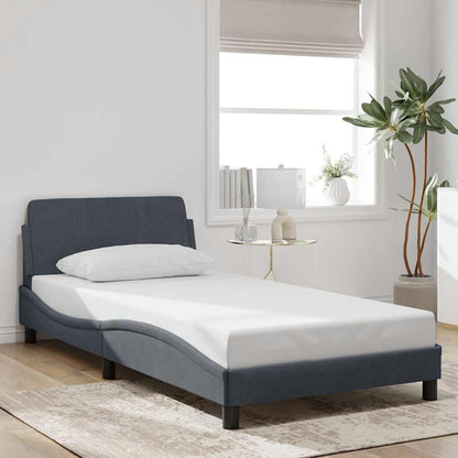 vidaXL Bettgestell "Dover" Dunkelgrau 100x203 cm Samt