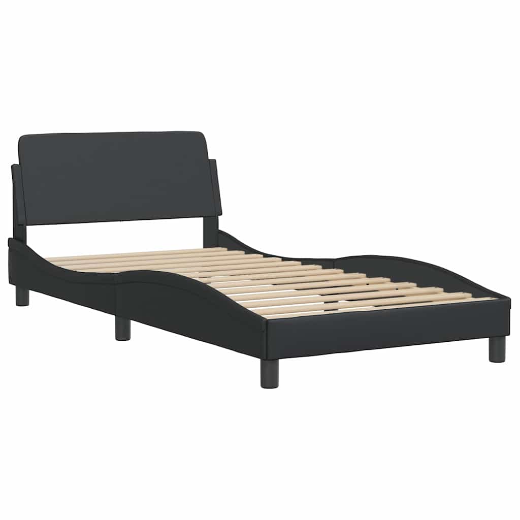 vidaXL Bettgestell "Dover" Schwarz 100x203 cm Kunstleder